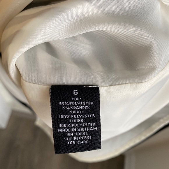 Black with Neutral Strips Cocktail Dress - Picture 6 of 7